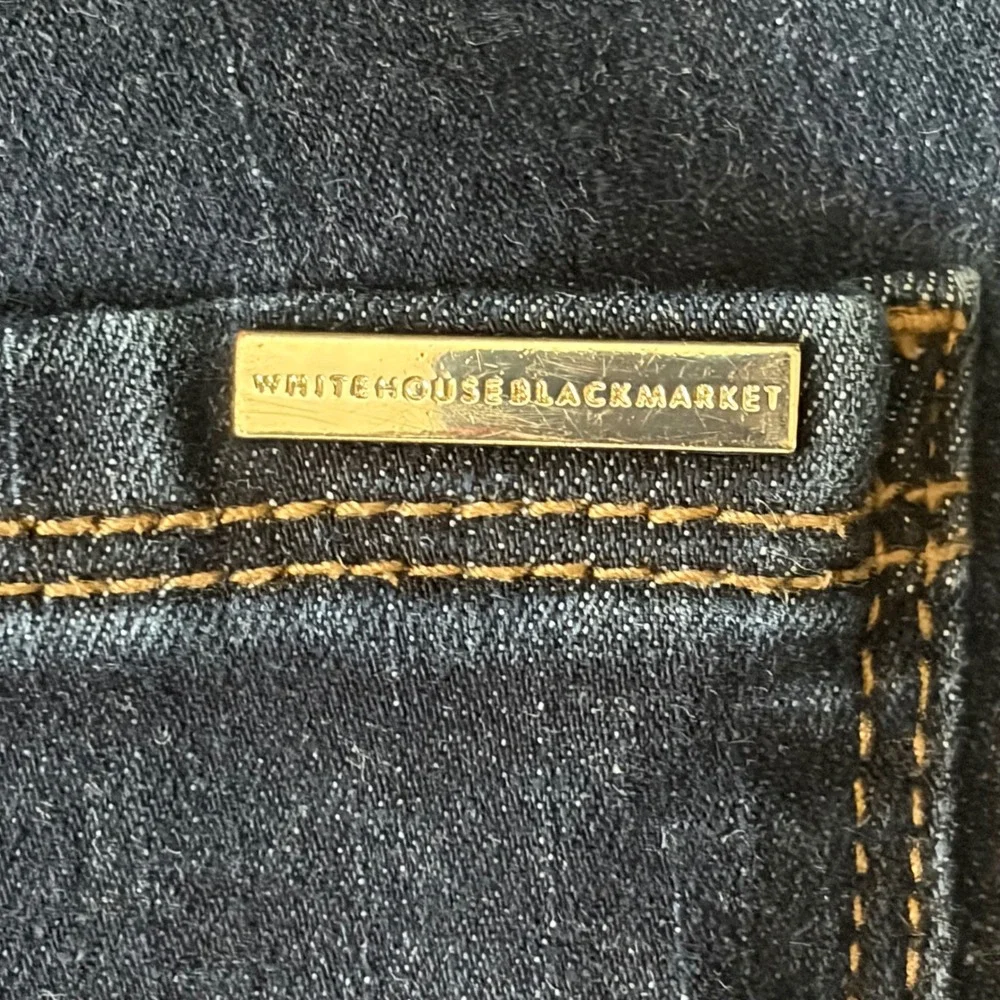 White House Black Market High Rise Skinny Ankle Sculpt Jeans Indigo Blue Size 10